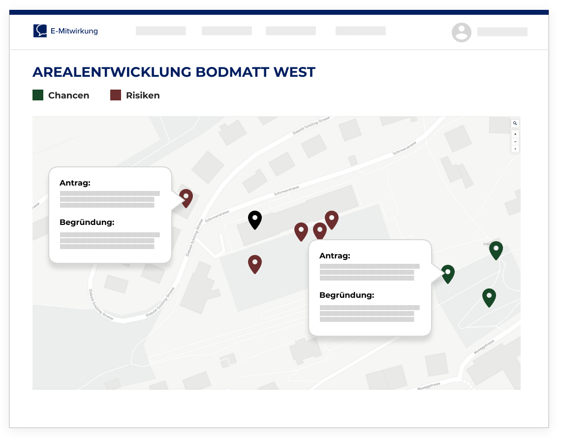 Kartenbasierte Rückmeldungen